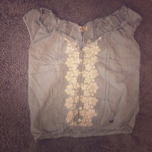 a hollister off the shoulders shirt